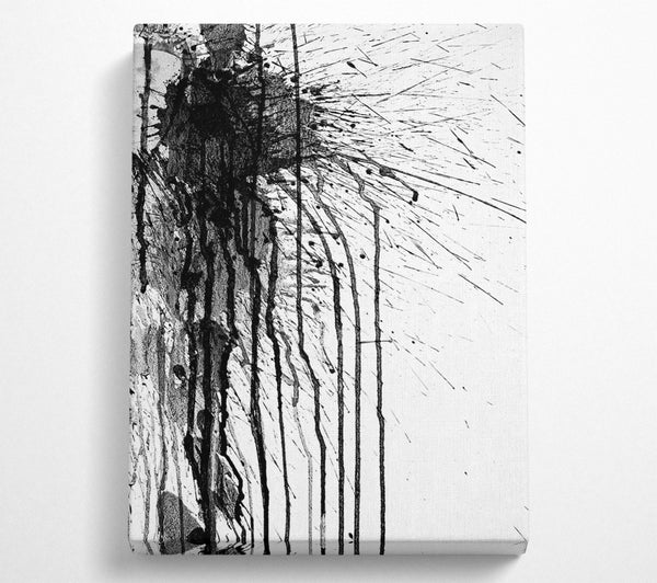  A Canvas Print of Black Ink Drizzle Canvas Wall Art