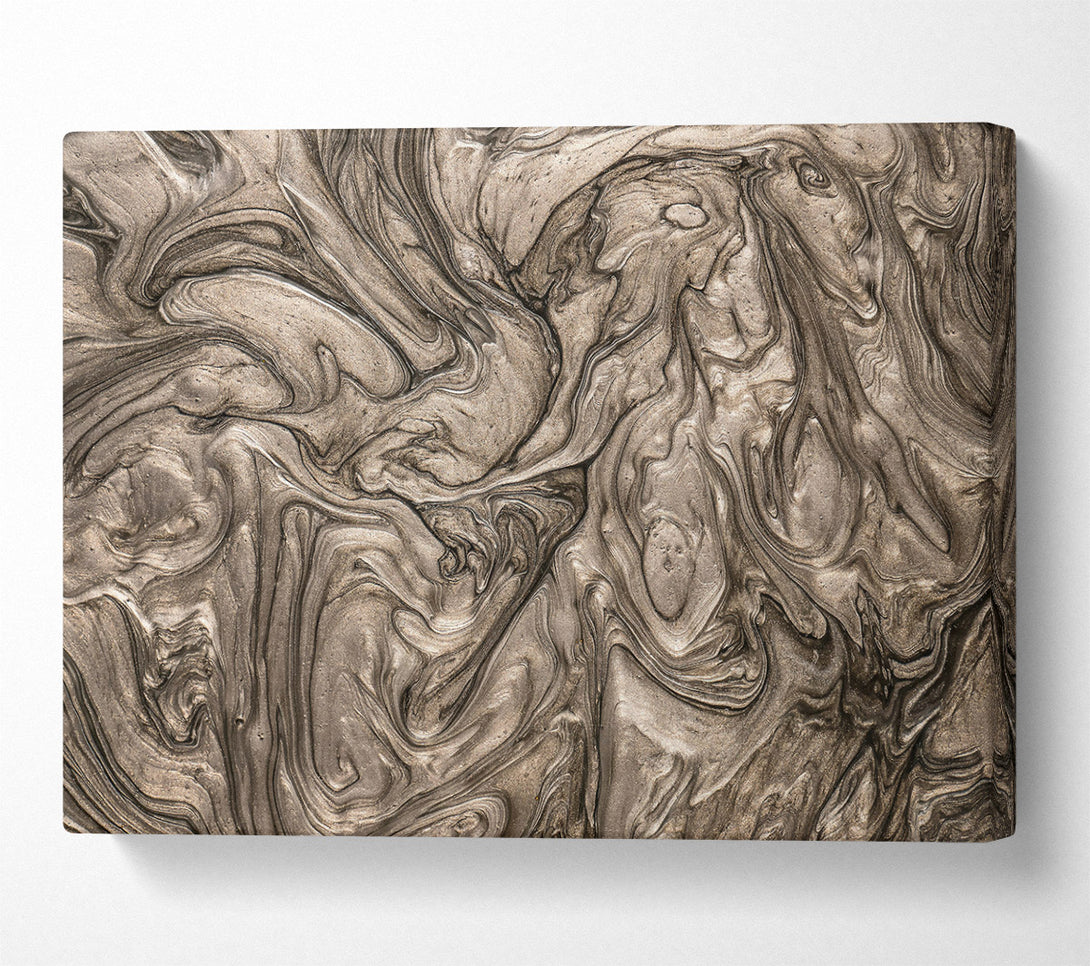  A Canvas Print of Silver Swirls Abstract Canvas Print