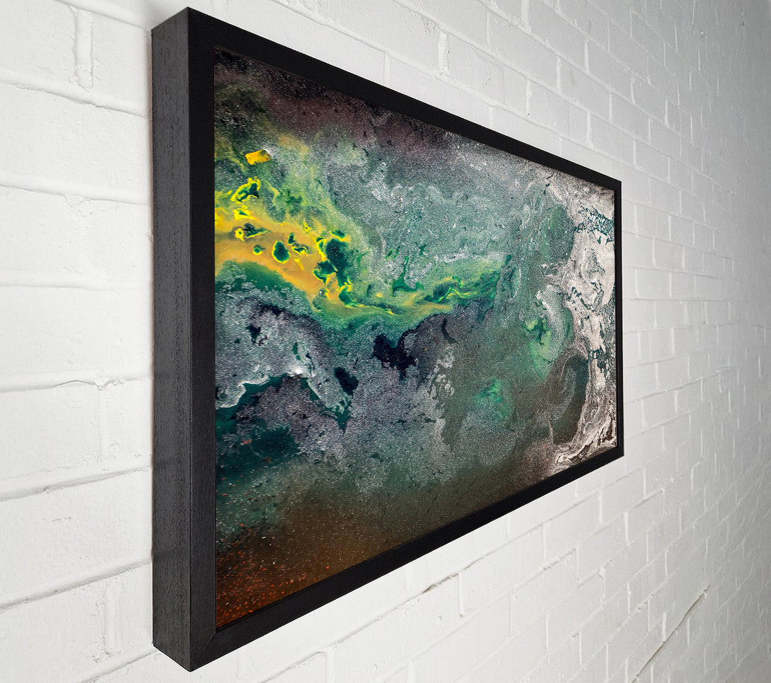  A Canvas Print of Emerald And Silver Swirls Canvas Art