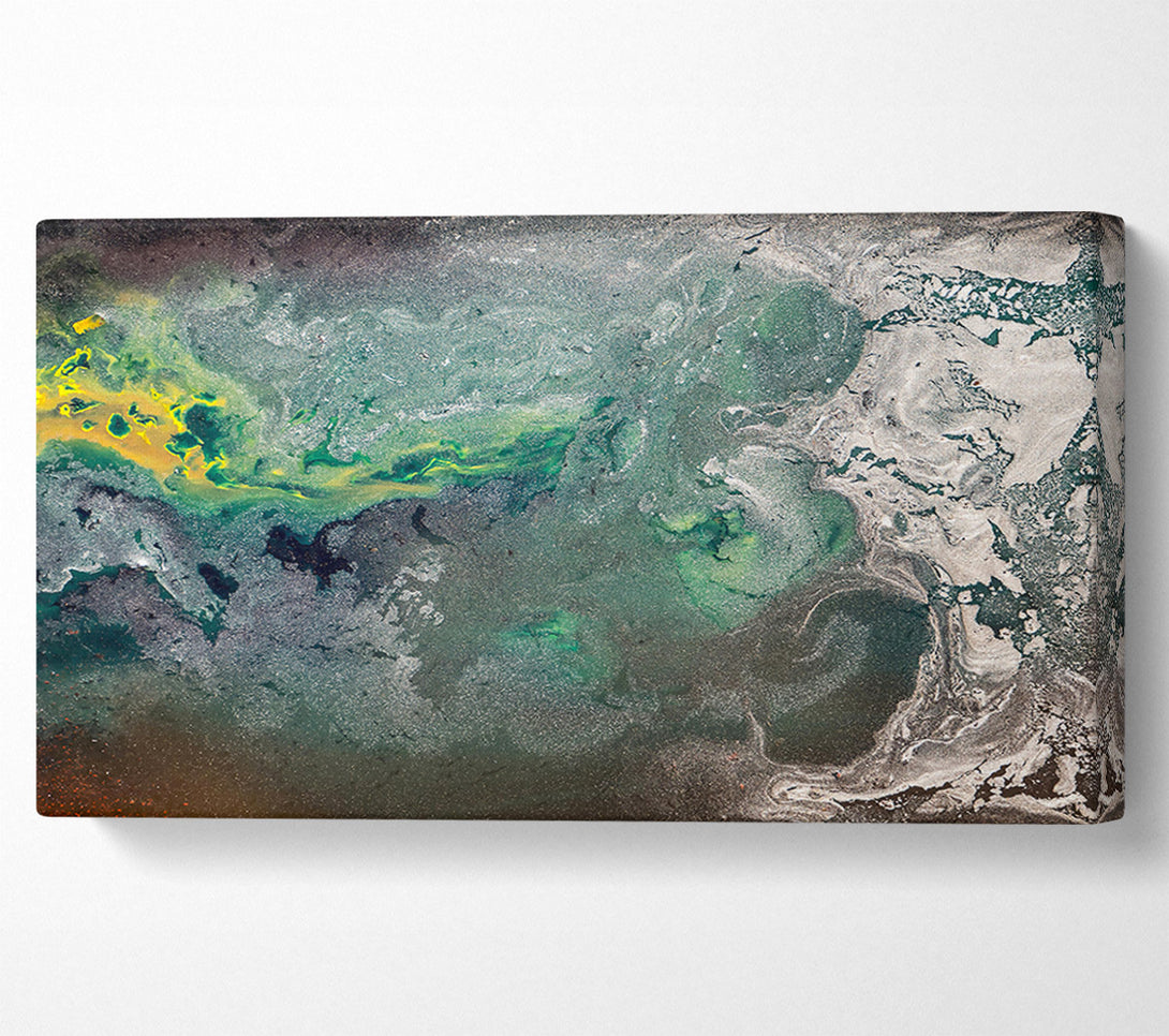  A Canvas Print of Emerald And Silver Swirls Canvas Art