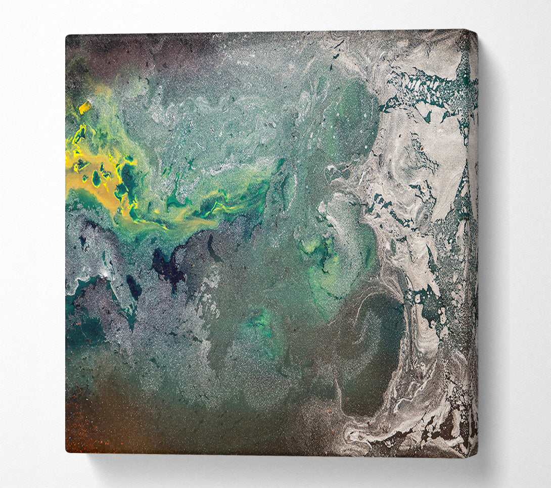  A Canvas Print of Emerald And Silver Swirls Canvas Art