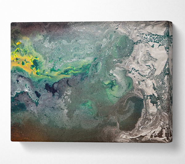  A Canvas Print of Emerald And Silver Swirls Canvas Art