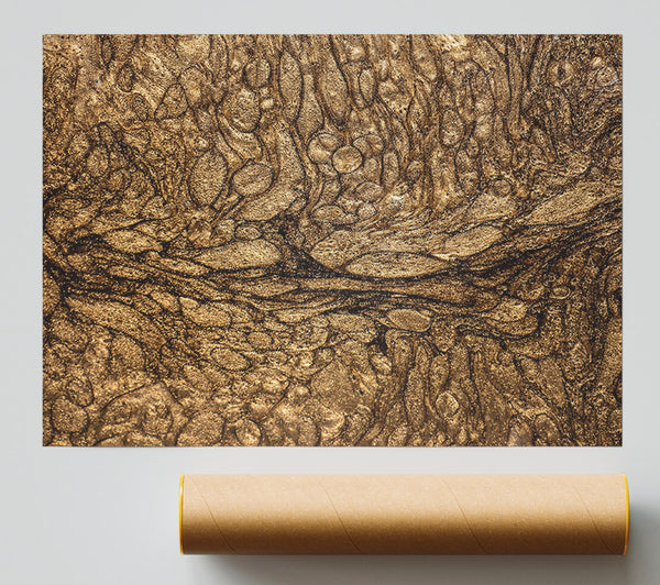Metallic Gold Swirls Giclee Print