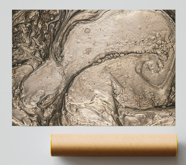 Silver Swirls Abstract Print