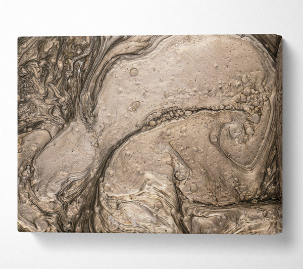  A Canvas Print of Silver Swirls Abstract Canvas Print