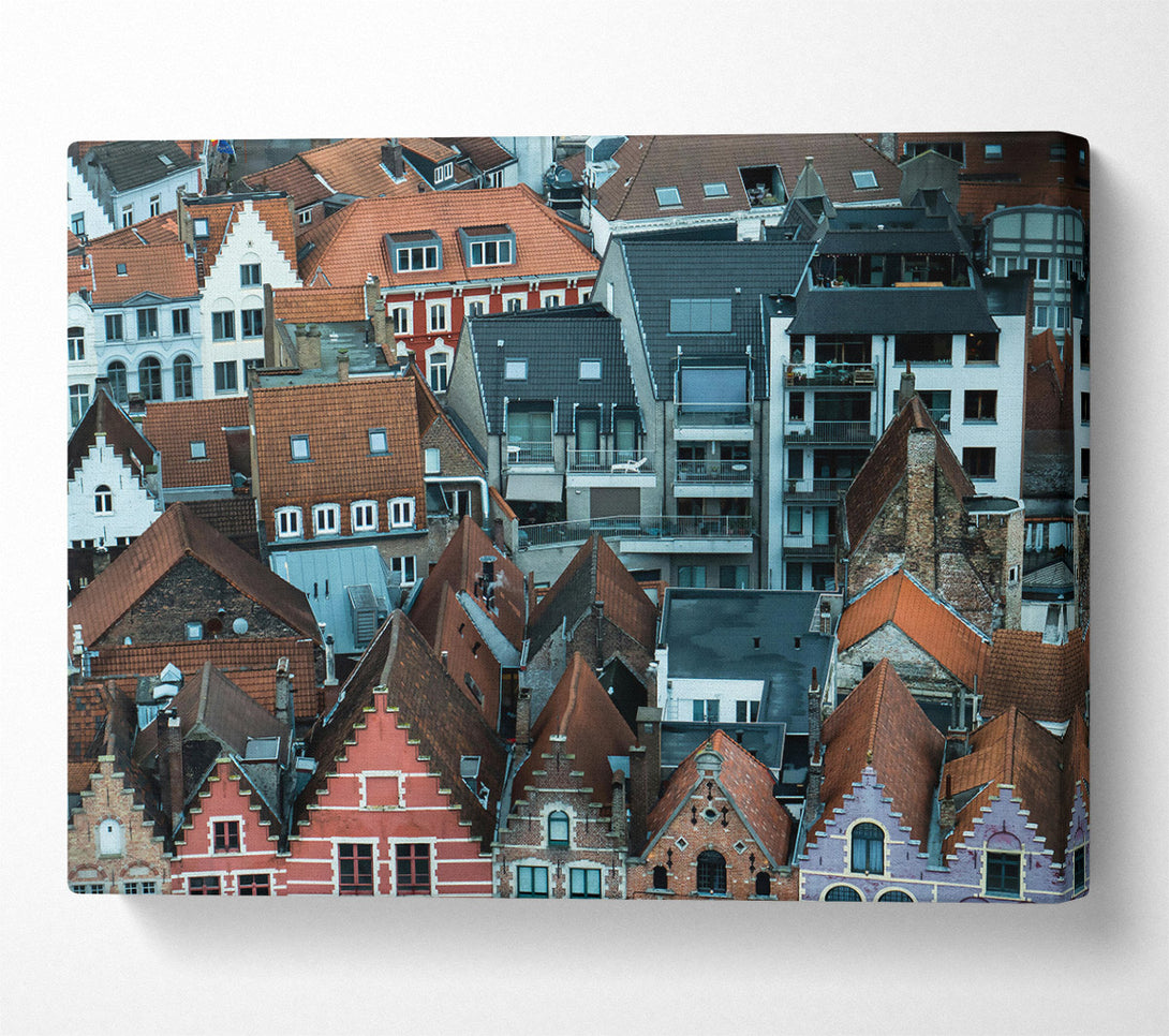  A Canvas Print of Red Roof Cityscape Canvas Print