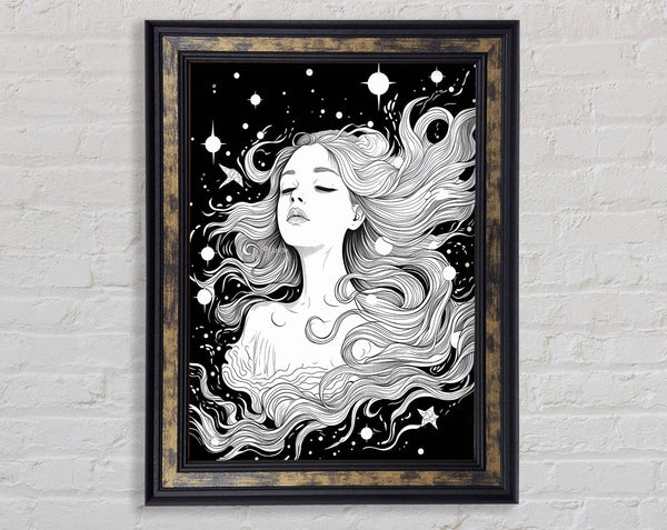 Space Lady Flow Framed Print
