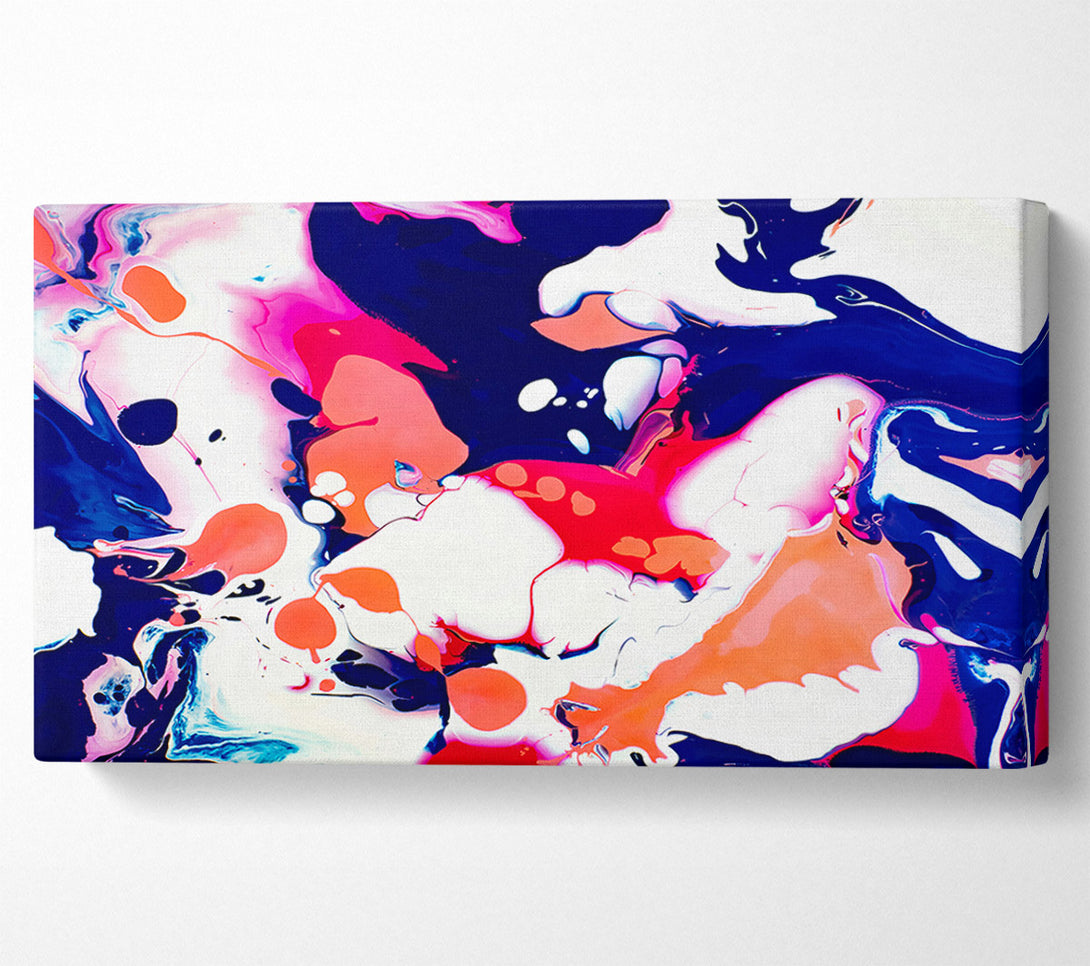  A Canvas Print of Coral And Navy Flow Canvas Wall Art