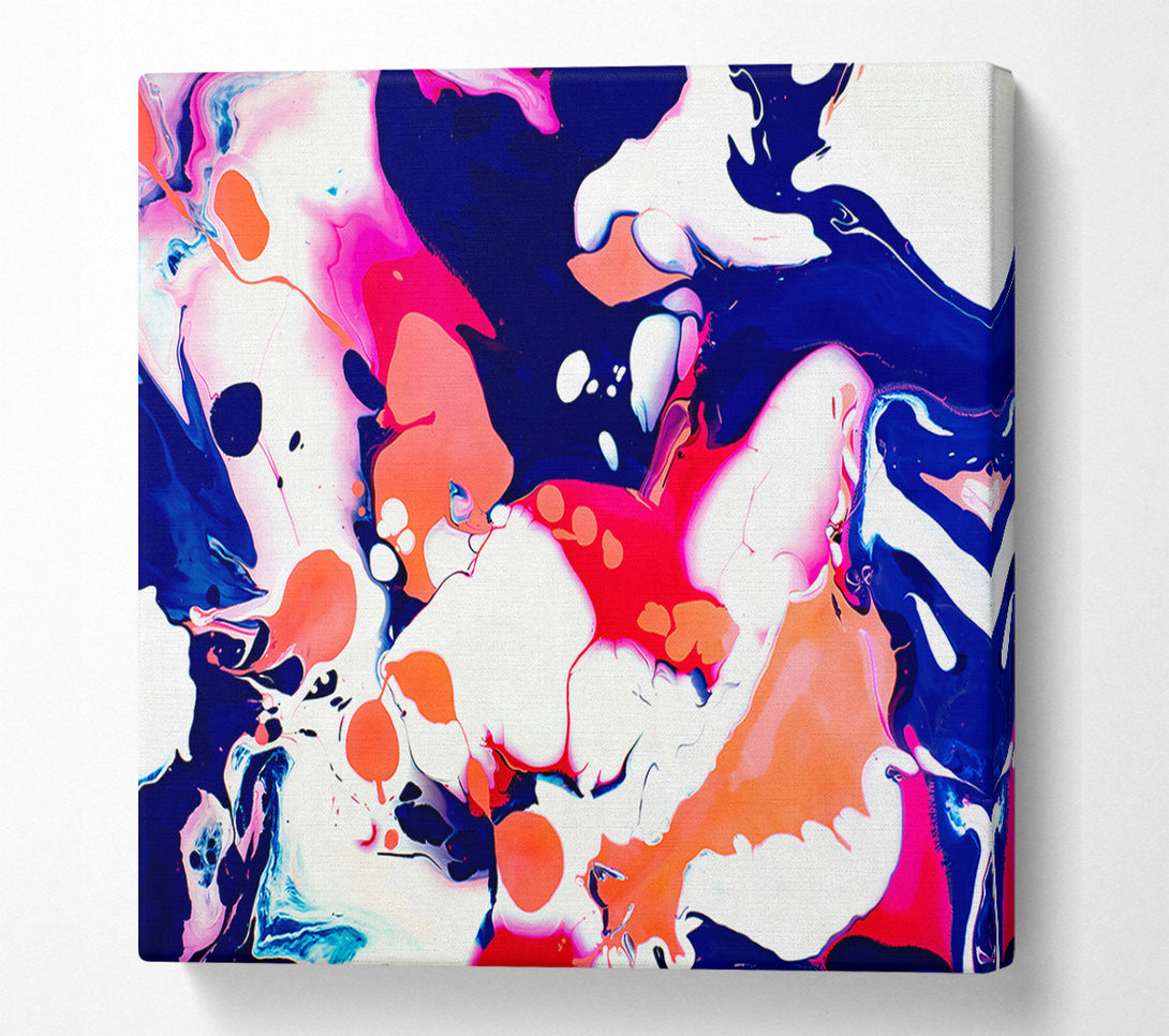  A Canvas Print of Coral And Navy Flow Canvas Wall Art
