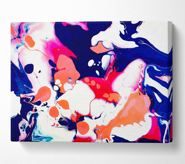  A Canvas Print of Coral And Navy Flow Canvas Wall Art