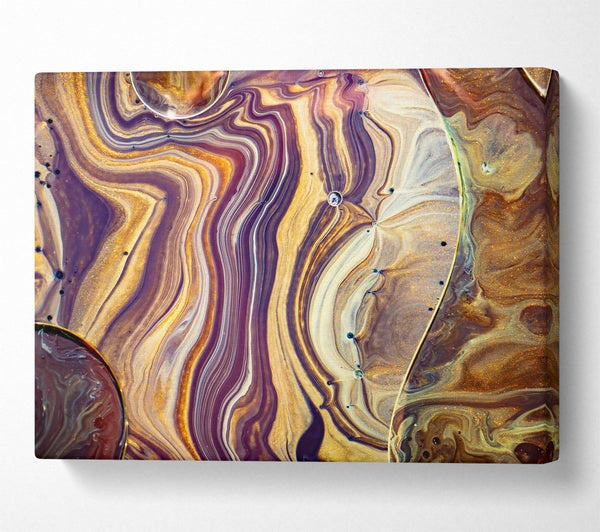  A Canvas Print of Golden Liquid Swirls Canvas Art