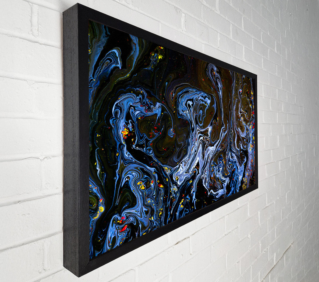 A Canvas Print of Azure Swirls In Black Canvas Wall Art