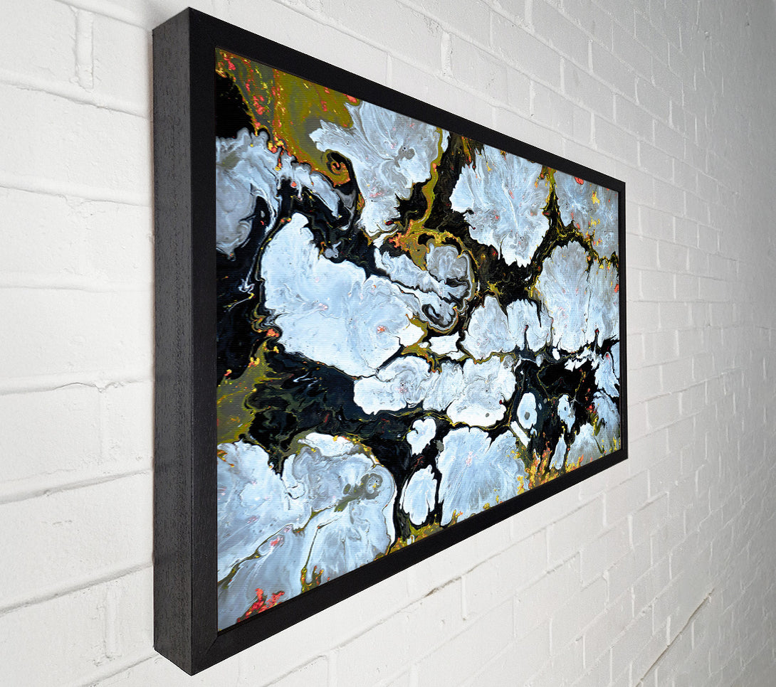  A Canvas Print of Silver And Black Swirls Canvas Print