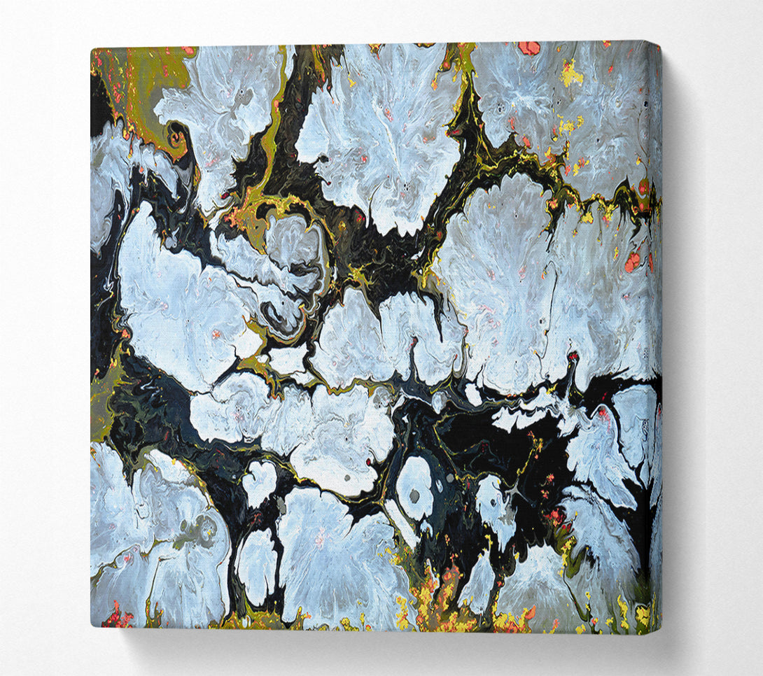  A Canvas Print of Silver And Black Swirls Canvas Print