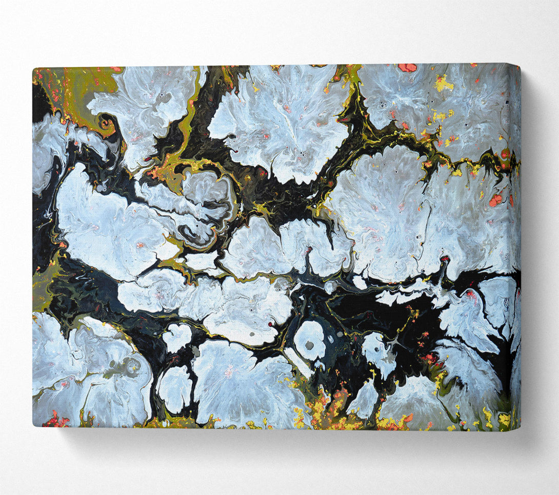  A Canvas Print of Silver And Black Swirls Canvas Print