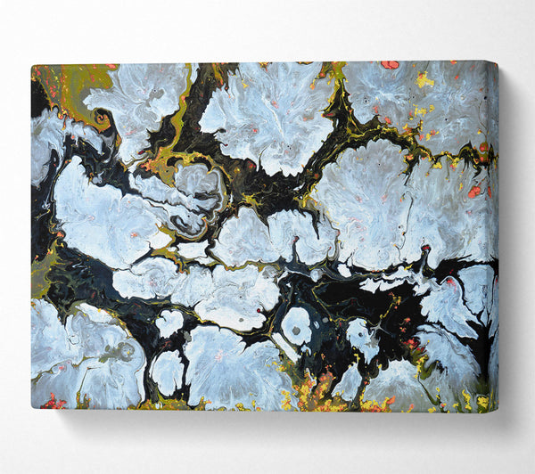 A Canvas Print of Silver And Black Swirls Canvas Print