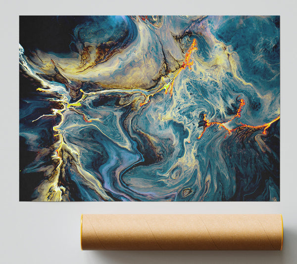Azure And Ember Flows Giclee Print