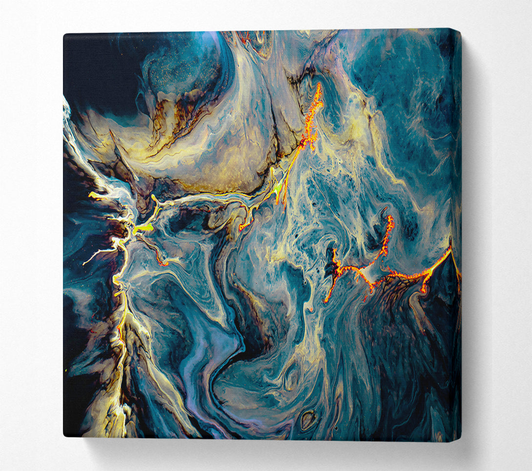  A Canvas Print of Azure And Ember Flows Canvas Wall Art