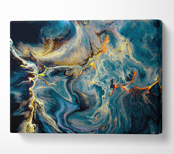  A Canvas Print of Azure And Ember Flows Canvas Wall Art
