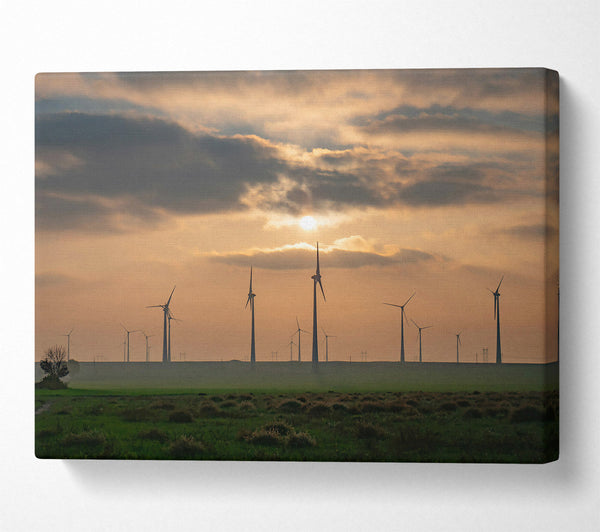 A Canvas Print of Golden Wind Farm Canvas Wall Art