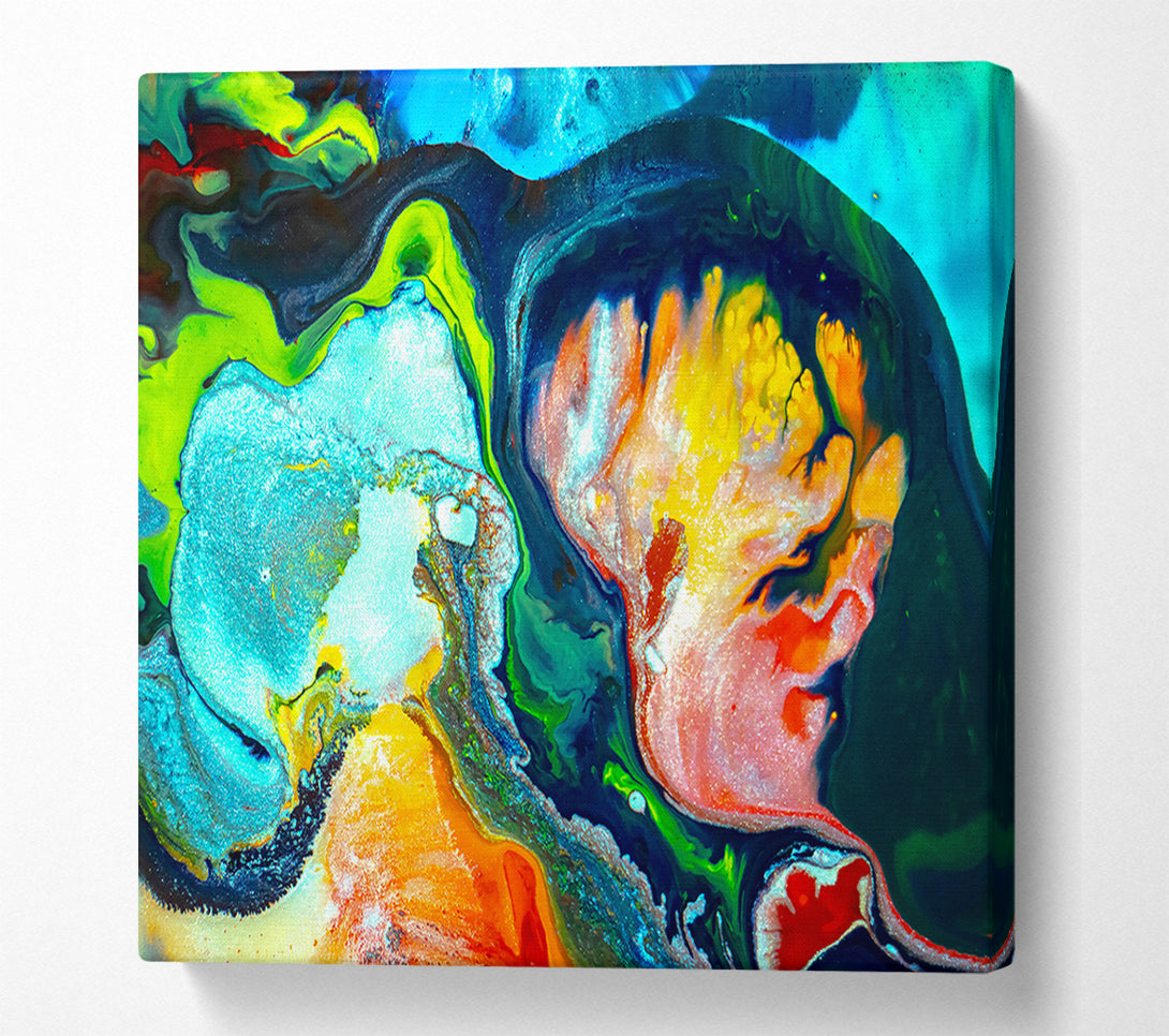  A Canvas Print of Azure And Orange Flow Canvas Art