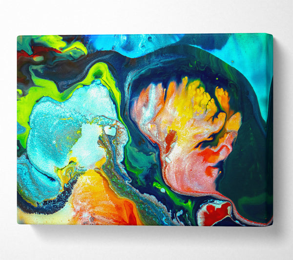  A Canvas Print of Azure And Orange Flow Canvas Art