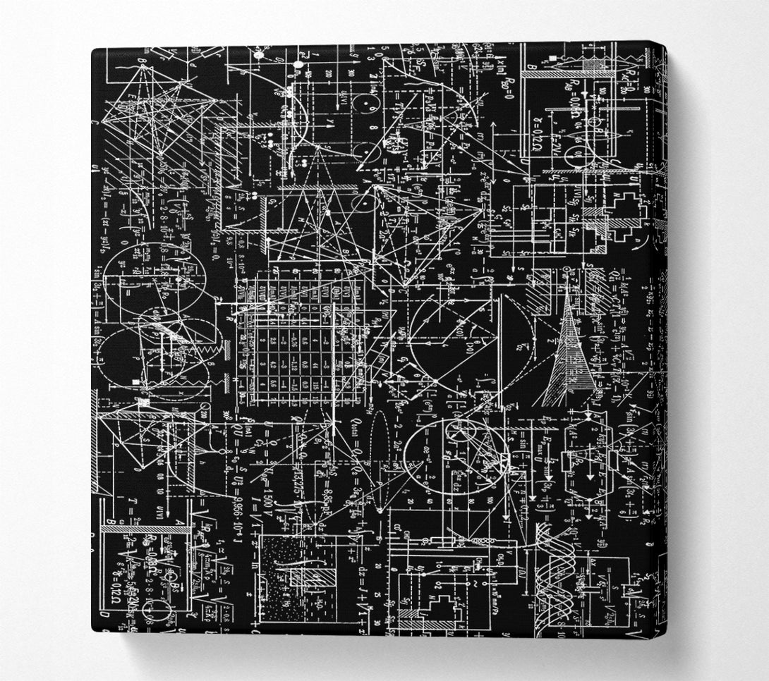  A Canvas Print of Blackboard Equations Canvas Print