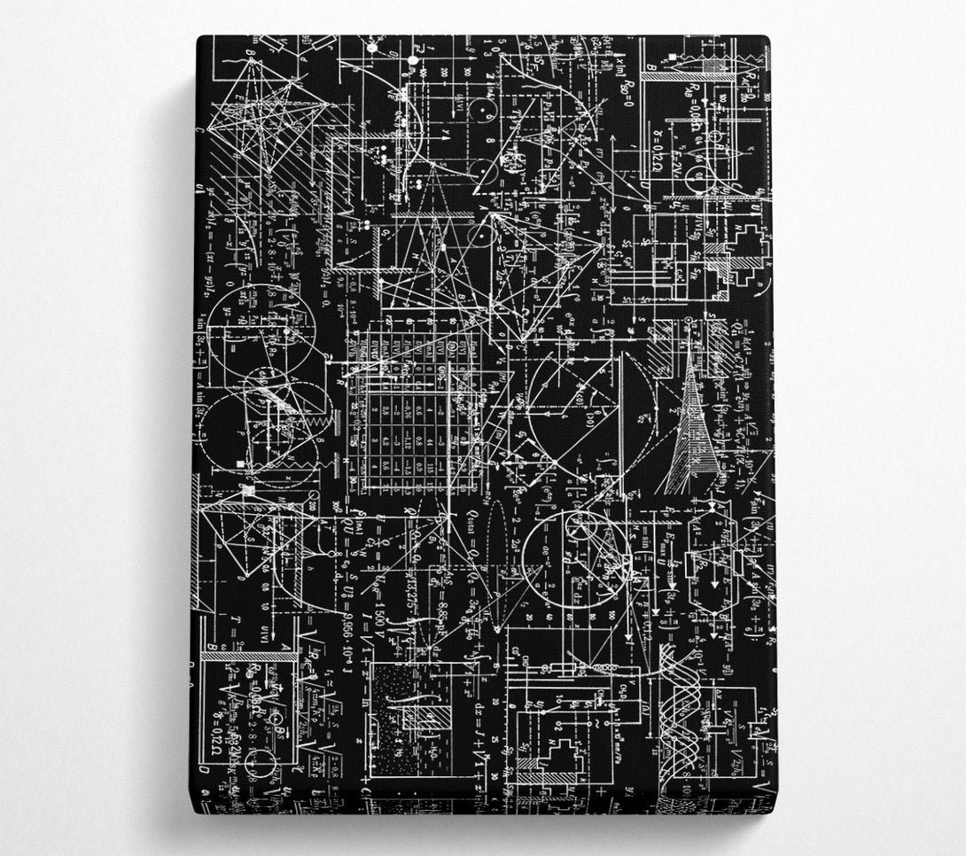  A Canvas Print of Blackboard Equations Canvas Print