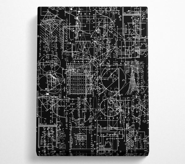  A Canvas Print of Blackboard Equations Canvas Print