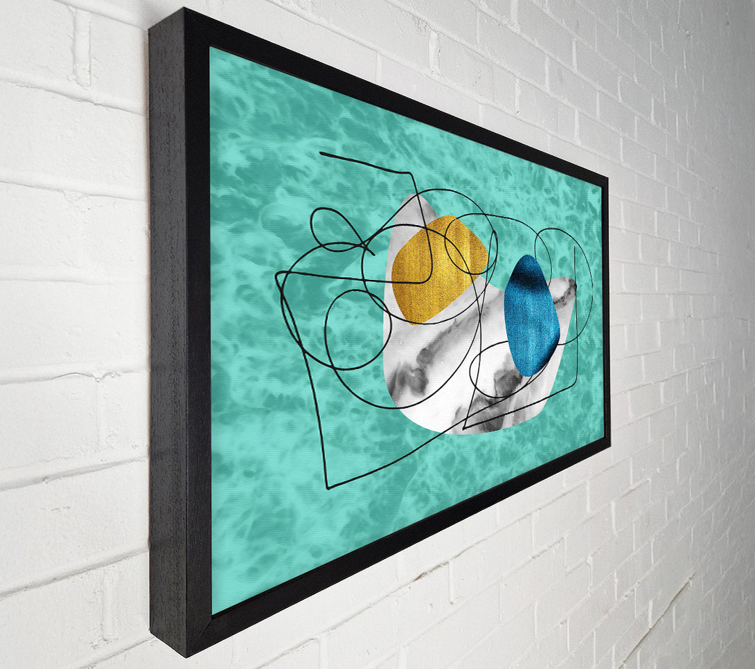  A Canvas Print of Turquoise Abstract Shapes Canvas Wall Art