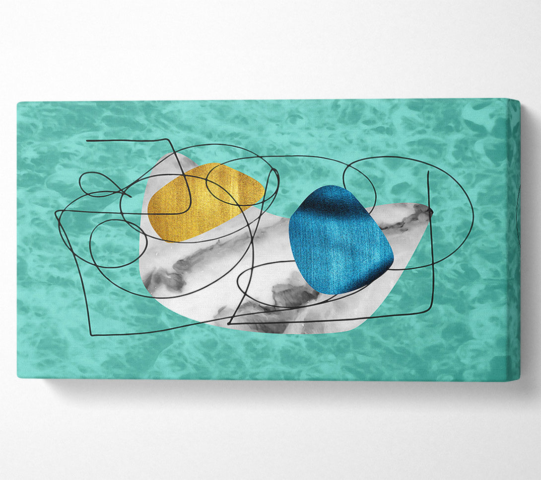  A Canvas Print of Turquoise Abstract Shapes Canvas Wall Art