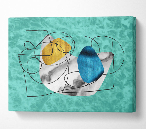  A Canvas Print of Turquoise Abstract Shapes Canvas Wall Art
