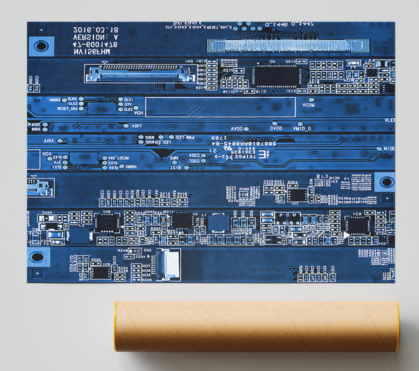 Blue Circuitry Dreams Print