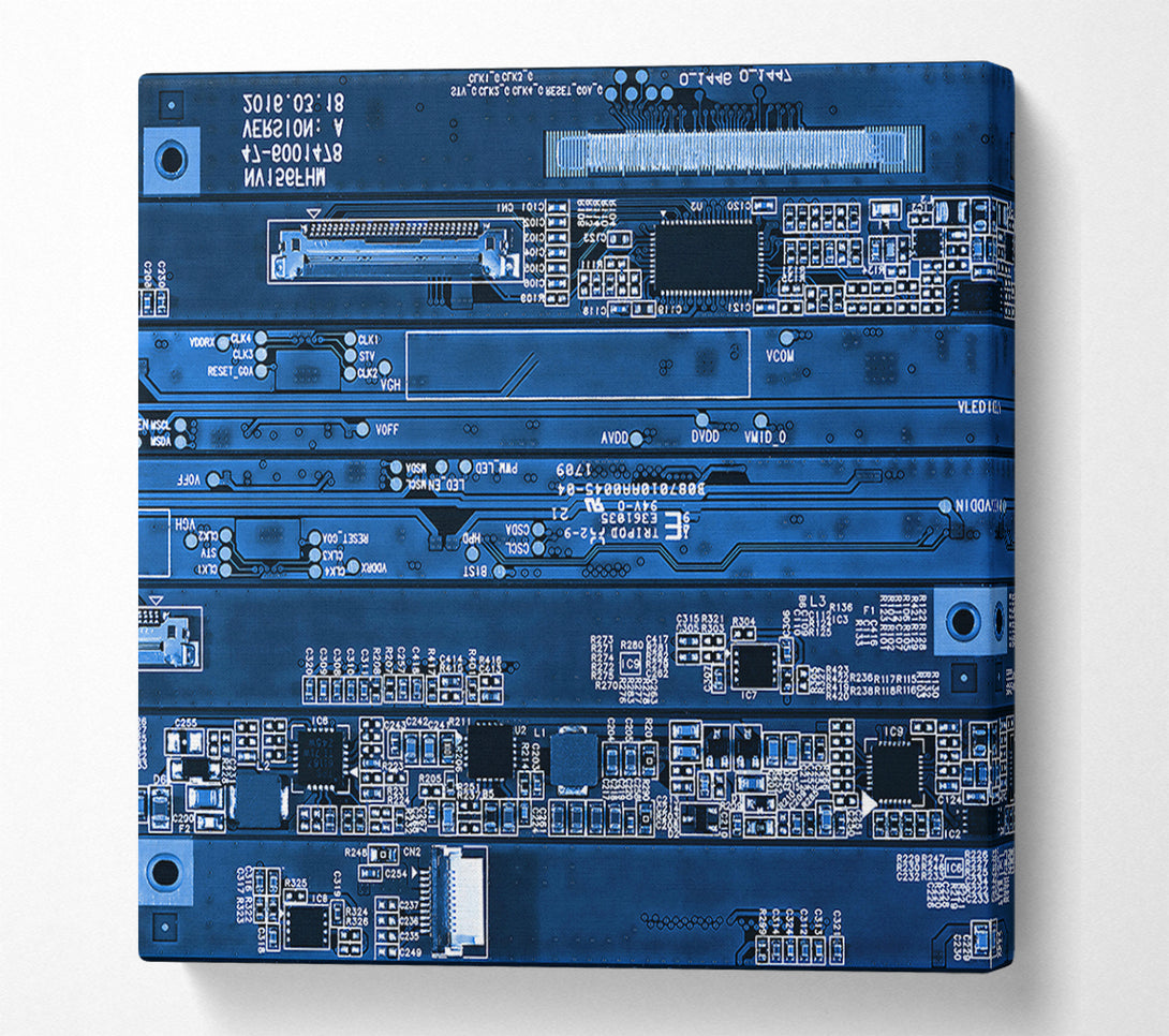  A Canvas Print of Blue Circuitry Dreams Canvas Print