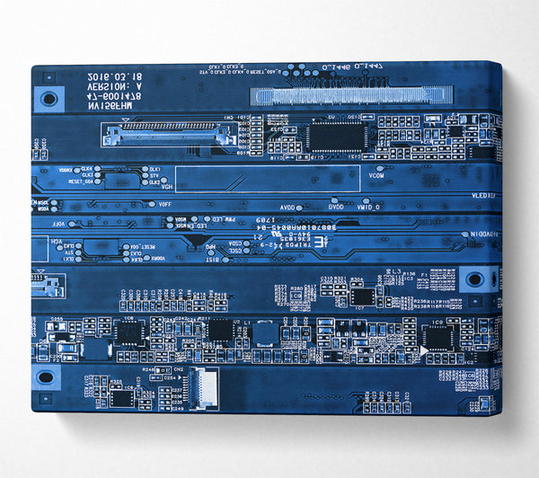  A Canvas Print of Blue Circuitry Dreams Canvas Print