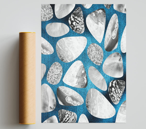 Azure Stone Mosaic Giclee Print