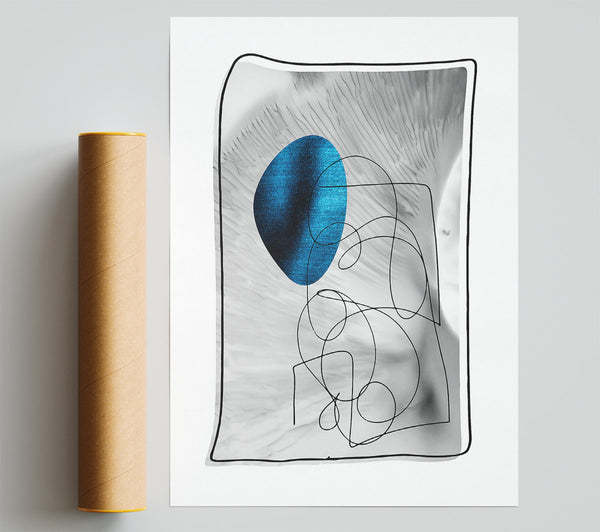 Azure Lines And Form Print