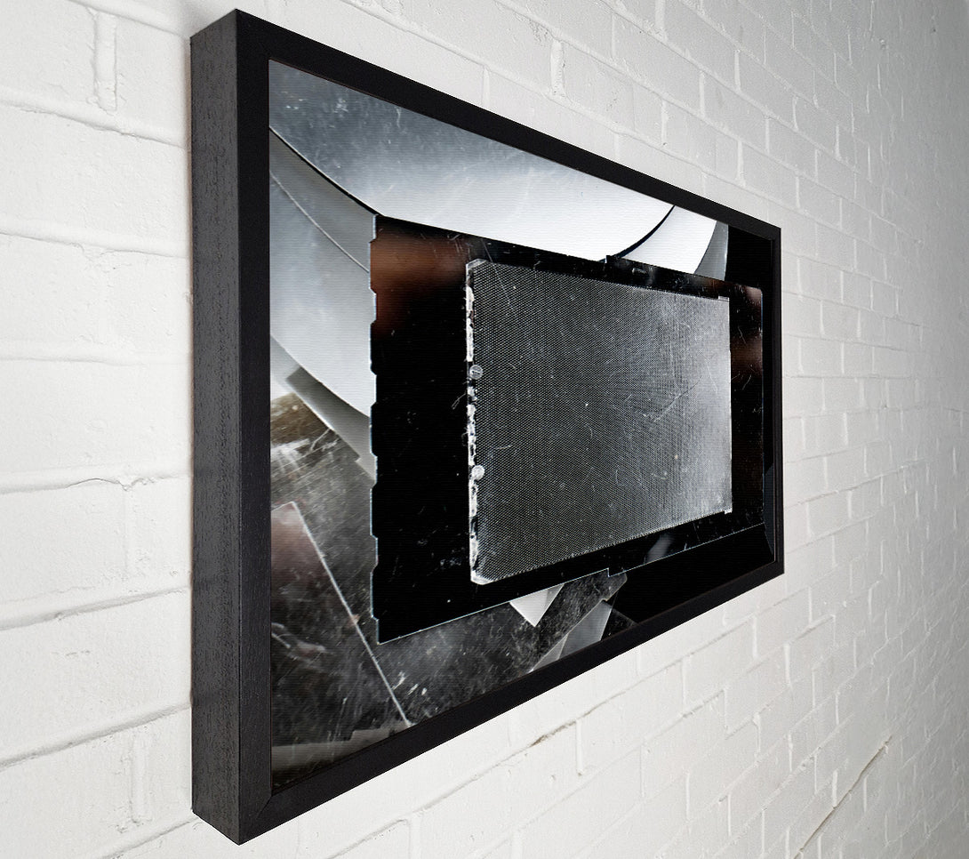 A Canvas Print of Grayscale Glass Grid Canvas Print