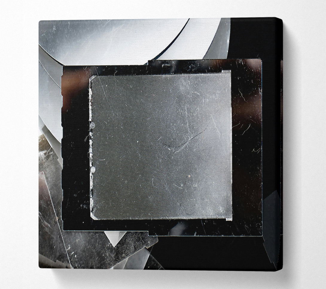  A Canvas Print of Grayscale Glass Grid Canvas Print