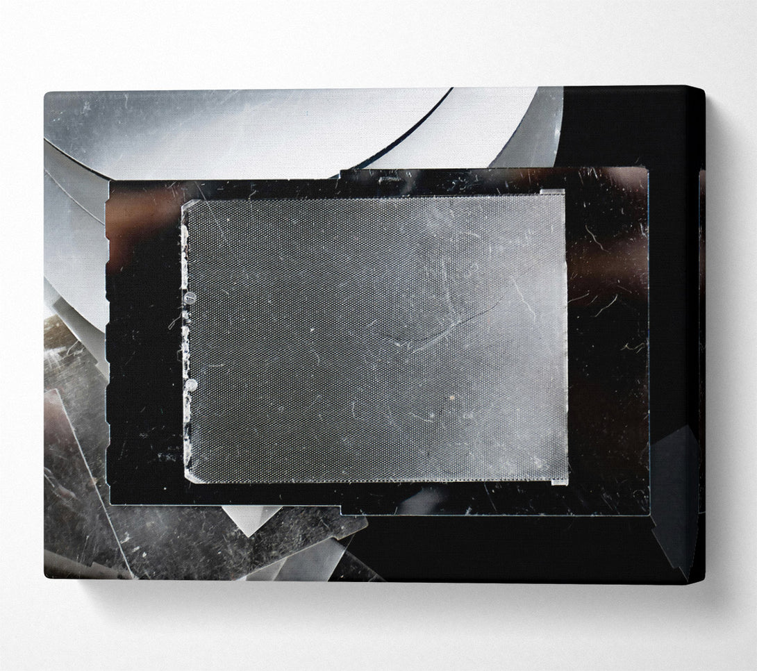  A Canvas Print of Grayscale Glass Grid Canvas Print