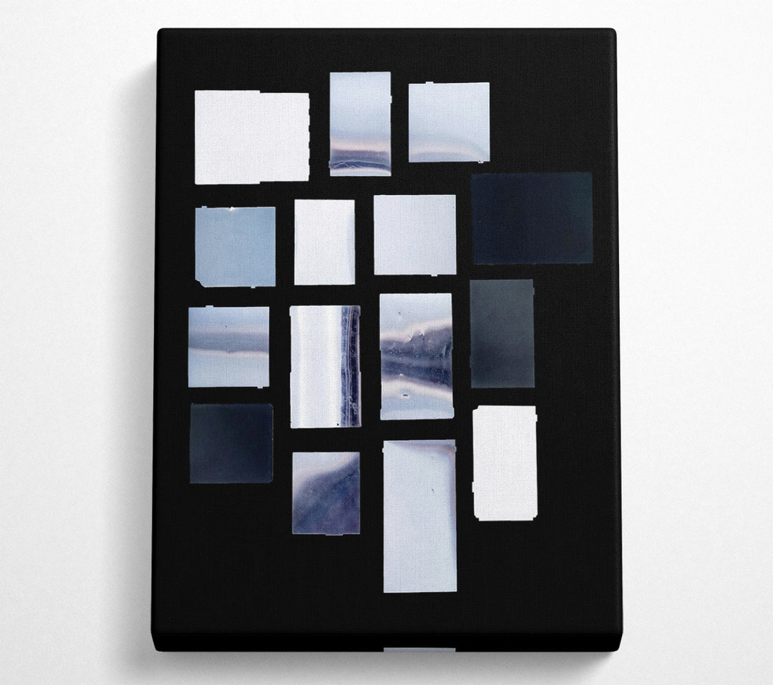  A Canvas Print of Silver And Black Blocks Canvas Print