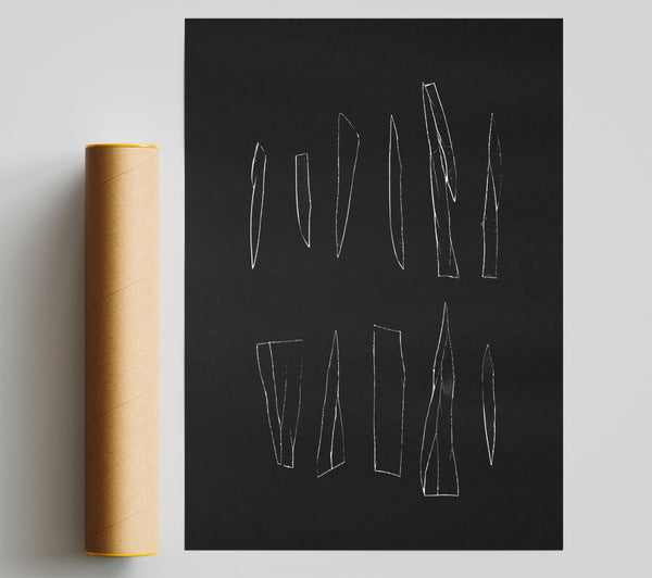 Black & White Fragments Giclee Print