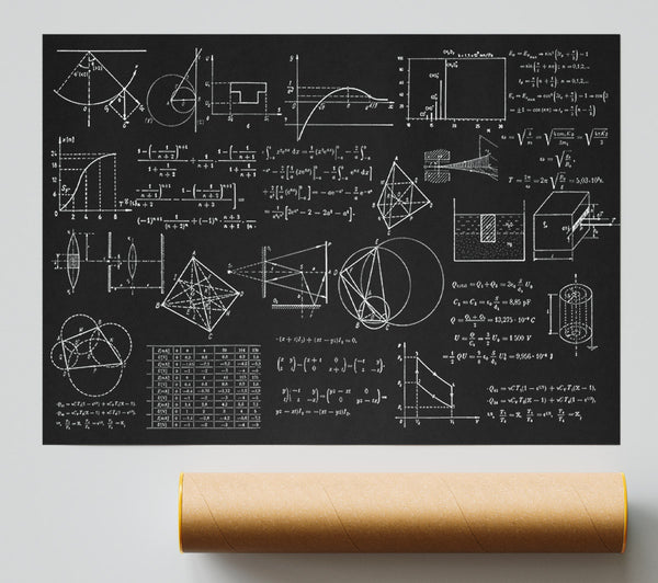 Whiteboard Of Equations Poster
