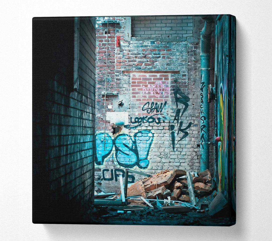  A Canvas Print of Blue Brick Ruin Canvas Print