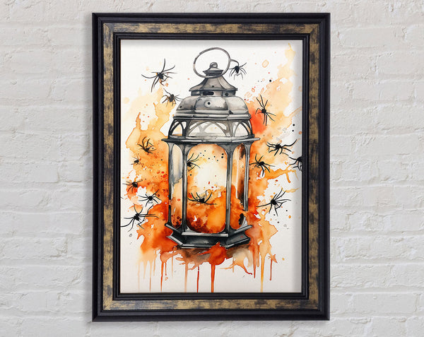 Spider Lantern Halloween Framed Print