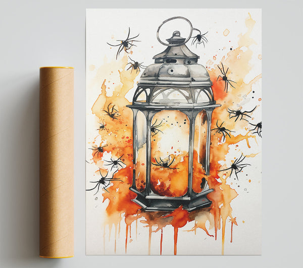Spider Lantern Halloween Giclee Print