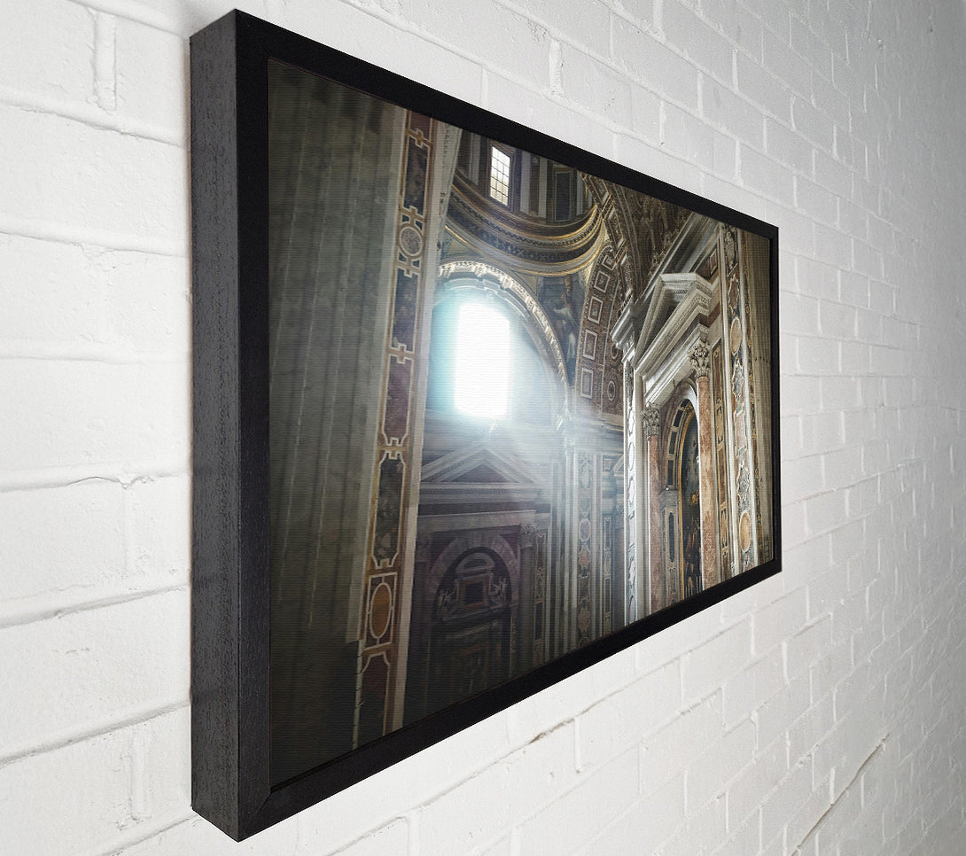  A Canvas Print of Golden Light Through Marble Canvas Print