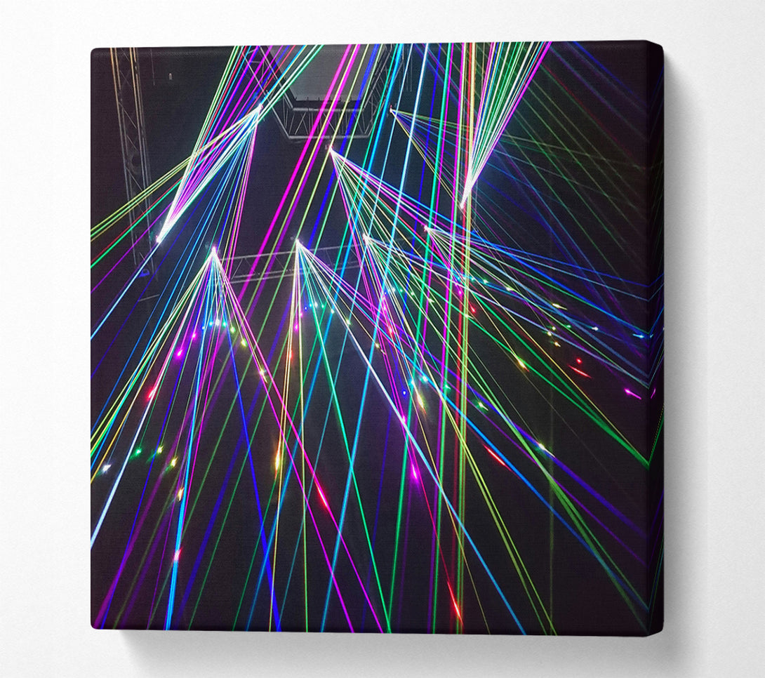  A Canvas Print of Blue Laser Lattice Canvas Wall Art