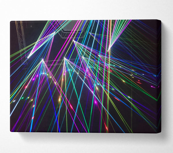  A Canvas Print of Blue Laser Lattice Canvas Wall Art