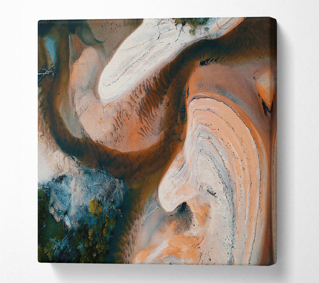  A Canvas Print of Ocher Sandscape Embrace Canvas Art